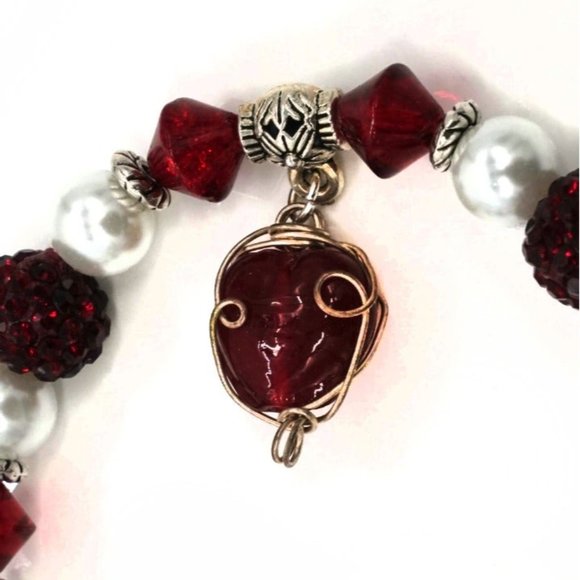 Bracelet with Pearls and Glass Works Charm. OS. - Picture 3 of 3